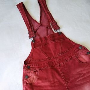 Red Moto-style Overalls